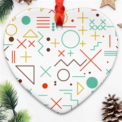 Mathematics Geometry Geometric Shape Euclidean Pattern Heart Ornament (two Sides)