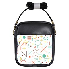 Mathematics Geometry Geometric Shape Euclidean Pattern Girls Sling Bag by Sapixe