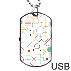 Mathematics Geometry Geometric Shape Euclidean Pattern Dog Tag Usb Flash (two Sides) by Sapixe