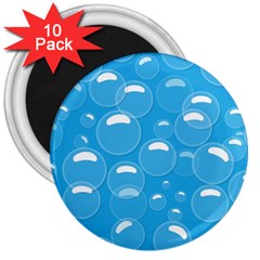 Pattern Blue Bubble Pattern Background 3  Magnets (10 Pack)  by Amaryn4rt