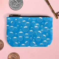 Pattern Blue Bubble Pattern Background Mini Coin Purse by Amaryn4rt