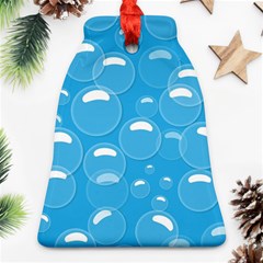 Pattern Blue Bubble Pattern Background Ornament (bell)