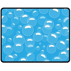 Pattern Blue Bubble Pattern Background Double Sided Fleece Blanket (medium)  by Amaryn4rt