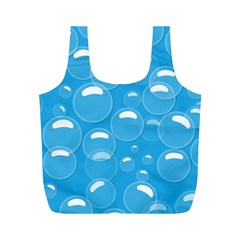 Pattern Blue Bubble Pattern Background Full Print Recycle Bag (m) by Amaryn4rt