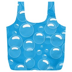 Pattern Blue Bubble Pattern Background Full Print Recycle Bag (xl) by Amaryn4rt