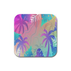 Palm-trees Rubber Square Coaster (4 Pack)