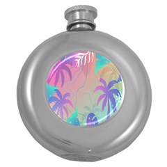 Palm-trees Round Hip Flask (5 oz)