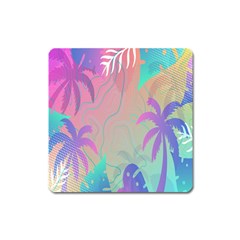 Palm-trees Square Magnet by nateshop