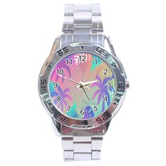 Palm-trees Stainless Steel Analogue Watch