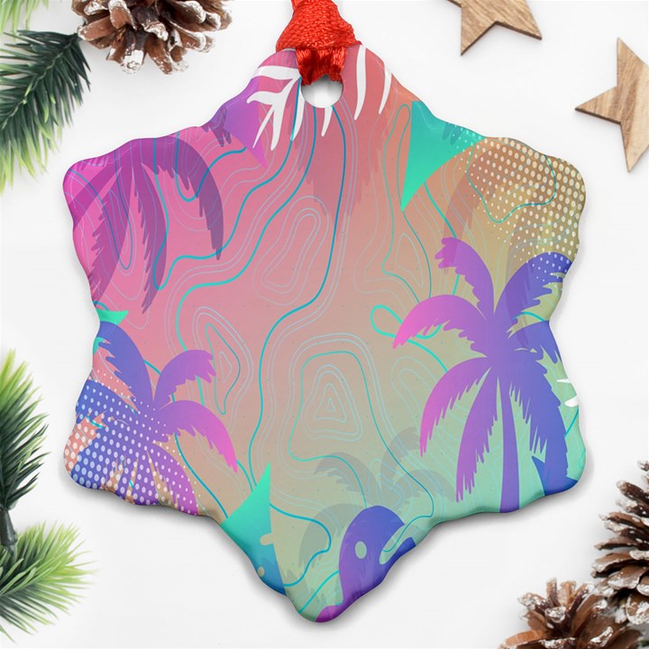 Palm-trees Snowflake Ornament (Two Sides)