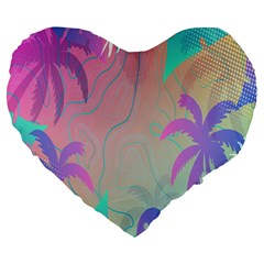 Palm-trees Large 19  Premium Heart Shape Cushions