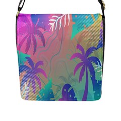 Palm-trees Flap Closure Messenger Bag (l) by nateshop