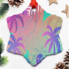 Palm-trees Snowflake Ornament (two Sides) by nateshop