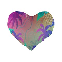 Palm-trees Standard 16  Premium Heart Shape Cushions by nateshop