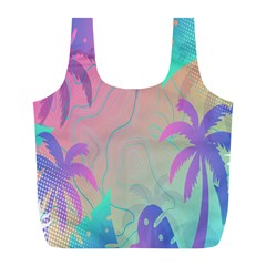 Palm-trees Full Print Recycle Bag (l) by nateshop