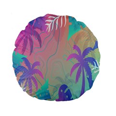 Palm-trees Standard 15  Premium Flano Round Cushions by nateshop