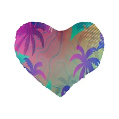 Palm-trees Standard 16  Premium Flano Heart Shape Cushions