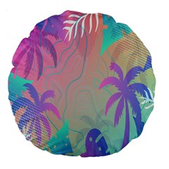 Palm-trees Large 18  Premium Flano Round Cushions by nateshop