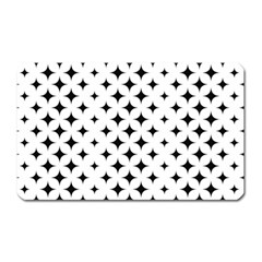 Pattern-whit Star Black Magnet (rectangular) by nateshop