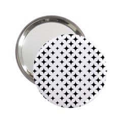 Pattern-whit Star Black 2 25  Handbag Mirrors by nateshop