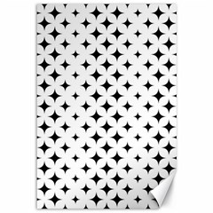 Pattern-whit Star Black Canvas 12  X 18  by nateshop