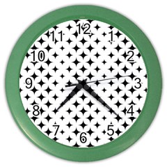 Pattern-whit Star Black Color Wall Clock by nateshop