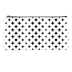 Pattern-whit Star Black Pencil Case