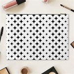 Pattern-whit Star Black Cosmetic Bag (XL) Back