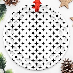 Pattern-whit Star Black Ornament (round Filigree) by nateshop