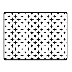 Pattern-whit Star Black Double Sided Fleece Blanket (small)  by nateshop