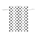 Pattern-whit Star Black Lightweight Drawstring Pouch (M) Front