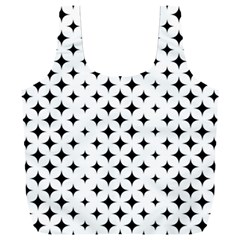 Pattern-whit Star Black Full Print Recycle Bag (xxxl) by nateshop