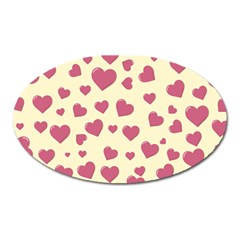 Valentine Flat Love Hearts Design Romantic Oval Magnet by Amaryn4rt