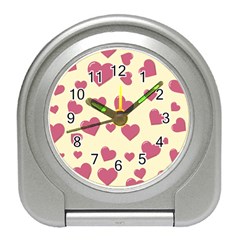 Valentine Flat Love Hearts Design Romantic Travel Alarm Clock by Amaryn4rt