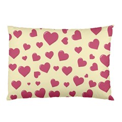 Valentine Flat Love Hearts Design Romantic Pillow Case by Amaryn4rt