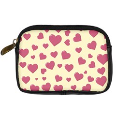 Valentine Flat Love Hearts Design Romantic Digital Camera Leather Case by Amaryn4rt