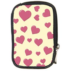 Valentine Flat Love Hearts Design Romantic Compact Camera Leather Case by Amaryn4rt