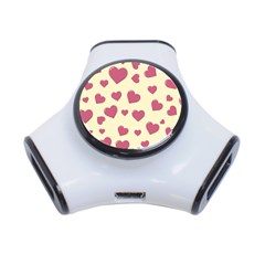 Valentine Flat Love Hearts Design Romantic 3-port Usb Hub by Amaryn4rt