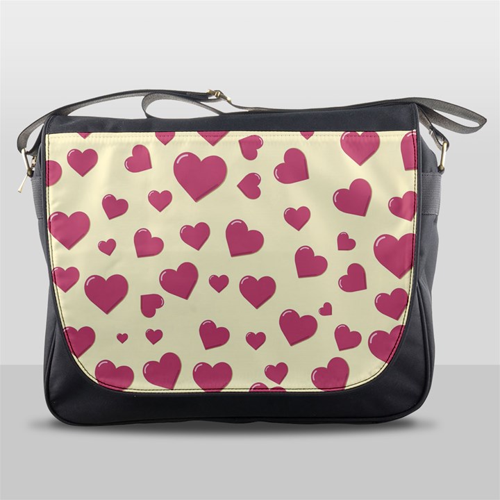 Valentine Flat Love Hearts Design Romantic Messenger Bag