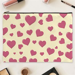 Valentine Flat Love Hearts Design Romantic Cosmetic Bag (xxxl) by Amaryn4rt