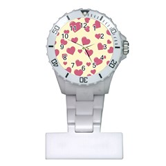 Valentine Flat Love Hearts Design Romantic Plastic Nurses Watch by Amaryn4rt