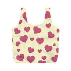 Valentine Flat Love Hearts Design Romantic Full Print Recycle Bag (m) by Amaryn4rt