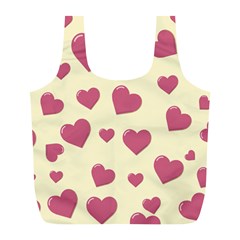 Valentine Flat Love Hearts Design Romantic Full Print Recycle Bag (l) by Amaryn4rt