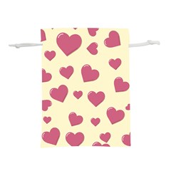 Valentine Flat Love Hearts Design Romantic Lightweight Drawstring Pouch (l) by Amaryn4rt