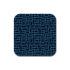 Abstract Illustration Background Rectangles Pattern Rubber Coaster (square) by Amaryn4rt