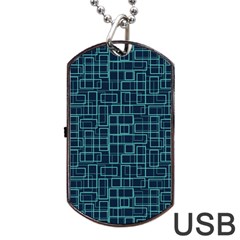 Abstract Illustration Background Rectangles Pattern Dog Tag Usb Flash (two Sides) by Amaryn4rt