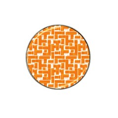 Illustration Orange Background Rectangles Pattern Hat Clip Ball Marker by Amaryn4rt