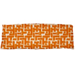 Illustration Orange Background Rectangles Pattern Body Pillow Case Dakimakura (two Sides) by Amaryn4rt