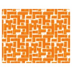 Illustration Orange Background Rectangles Pattern Double Sided Flano Blanket (medium)  by Amaryn4rt