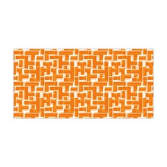 Illustration Orange Background Rectangles Pattern Yoga Headband by Amaryn4rt